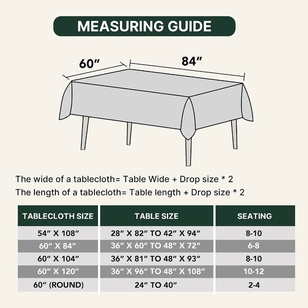 Rectangle Tablecloth Waffle Textured Waterproof Table Cloth Stain Resistant Wrinkle Free Washable Decorative Table Cover for Dining, Kitchen, Wedding and Parties (60X84 Inch,Natural)7