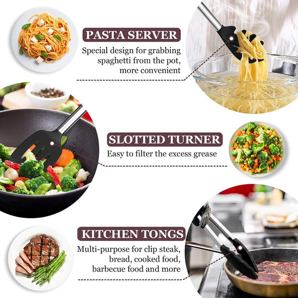 Kitchen Utensils Set of 8, Silicone Utensils Kitchen Tools Set4