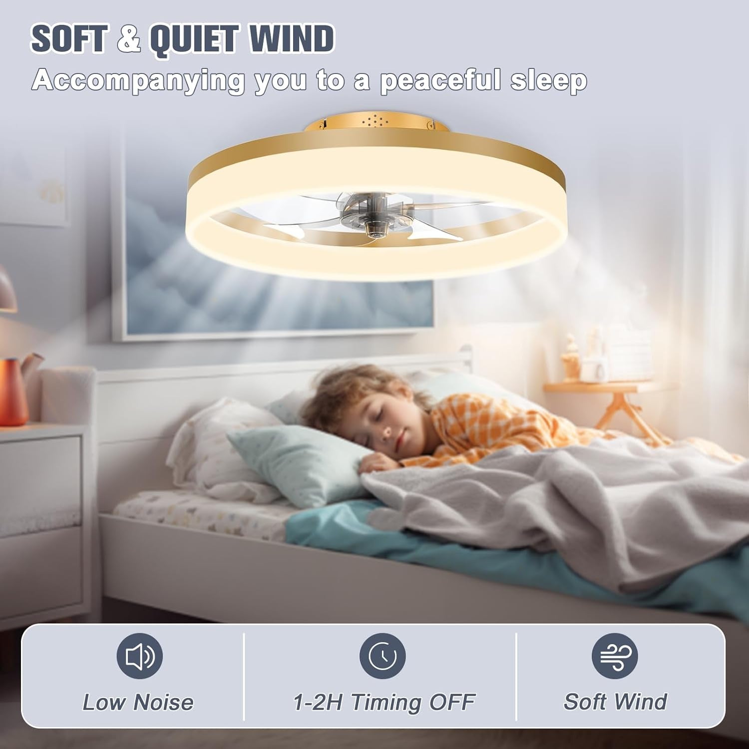 low-profile-ceiling-fans-with-lights-and-remote-19-7in-fandelier-ceiling-fan-flush-mount-3000k-6500k-smart-bladeless-led-fan-light-gold-modern-ceiling-fans-with-lights-for-bedroom