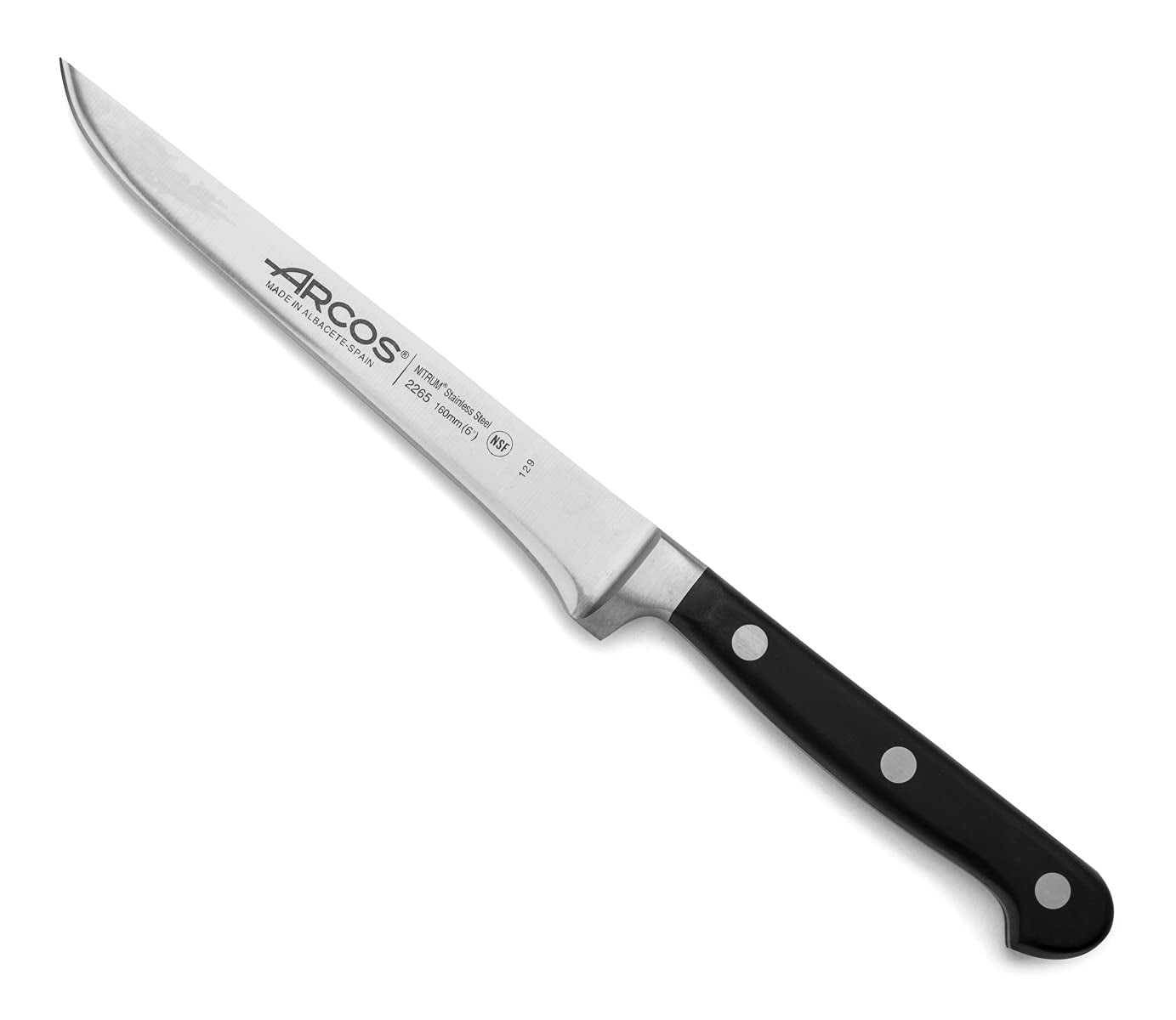 boning-knife-6-inch-nitrum-stainless-steel-and-160-mm-blade-professional-butcher-knife-to-slice-bones-from-meat-ergonomic-polypropylene-handle-series-opera-color-black