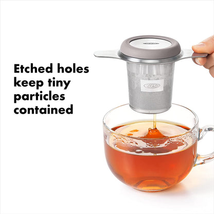 OXO Brew Tea Strainer Basket - Fine Mesh, Stainless Steel | for Loose Leaf Tea, Fits Mugs and Teapots, Stainless Steel, Dishwasher Safe, Tea Accessories3