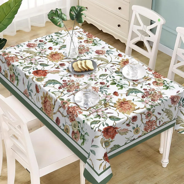 Vintage Watercolor Floral Rectangle Tablecloth 60 X 84 Inches1
