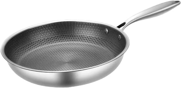 Stainless Steel Honeycomb Wok Pan 17.40 X 10.23 X 1.96 in Stir-Fry Skillet for Gas Stoves Induction Cookers Frying Steaming and Everyday Kitchen Cooking2
