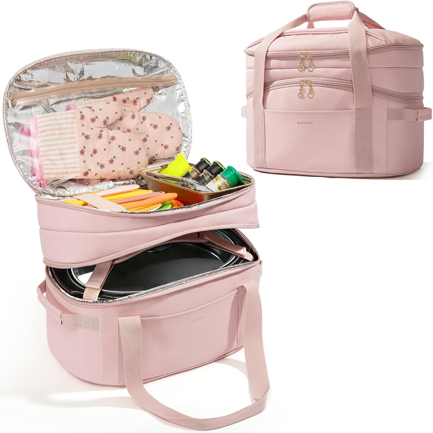 double-layers-slow-cooker-bag-slow-cooker-insulated-carrier-compatible-with-6-8-quart-crockpot-hamilton-beach-with-utensils-storage-section-pink