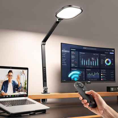 Remote LED Desk Lamp with Clamp, Metal Arm, CRI 97.8, 30 Modes1