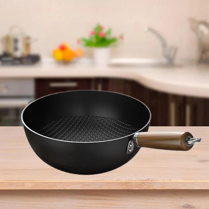 Iron Wok Pan Stir Fry Pan,Easy to Clean,Small Chinese Wok,Cookware for Stir Frying Boiling Cooking for Induction Electric Gas, 26Cm5