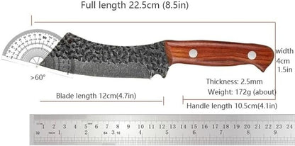 Meat Cleaver Knife, Butcher Knife Hand Forged Blade Chef Cleaver Meat Vegetable Kitchen Knives Utility Slicing Meat Fruit Fish Barbecue Knife with Sheath2