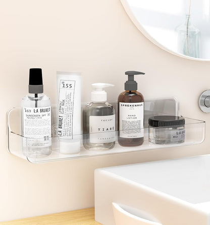 Shower Shelves, Adhesive Clear Acrylic Bathroom Caddy Organizer2