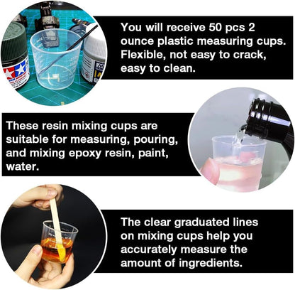 50 Pack 2 Oz Plastic Graduated Cups, Mixing Cups for Epoxy, Resin4