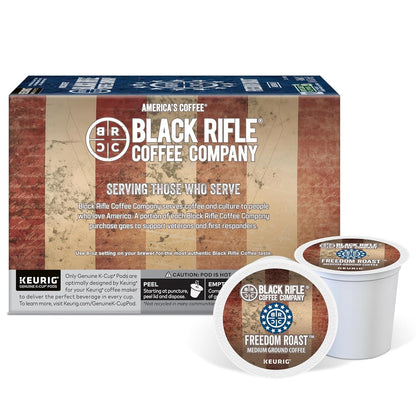 Black Rifle Coffee Medium Roast K Cup Coffee Freedom Blend 12 Count | Veteran Founded, 100% Arabica, Chocolate & Vanilla, Fits All Keurig Models, Coffee Pods, Keurig2