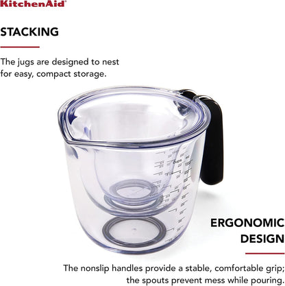 Kitchenaid KQ298OSOBA Gourmet Set of 3 Measuring Jugs, Onyx4