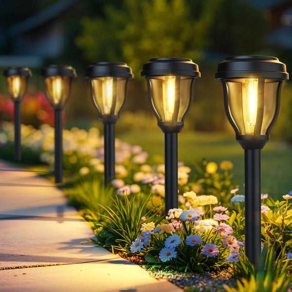 12 Pack Solar Lights Outdoor, Solar Pathway Lights Auto On/Off Waterproof Garden Landscape Lighting for Path, Yard, Walkway, Driveway Decor1