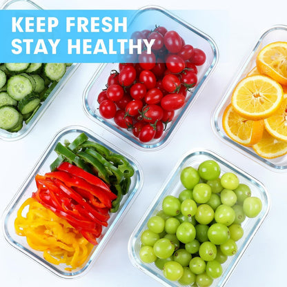 5 PACK 36 OZ Glass Meal Prep Containers Set with Lids, Grey7