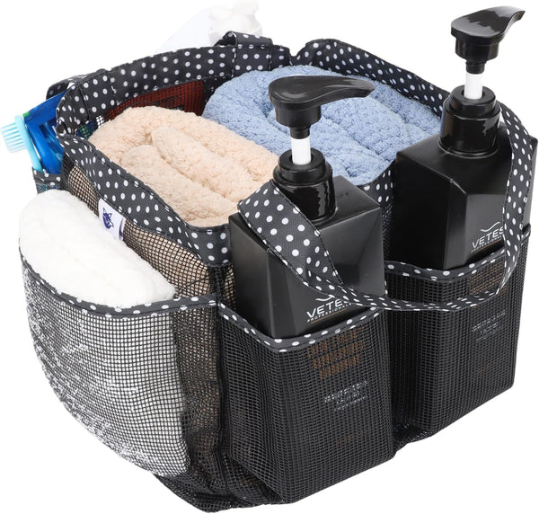 2 Pack Haundry Mesh Shower Caddy Tote Bag Hanging Portable Toiletry Bag College Dorm Essentials Quick Dry Bath Organizer for College Dorms, Gym, Camp for Bathroom Accessories(Leopard Print)6