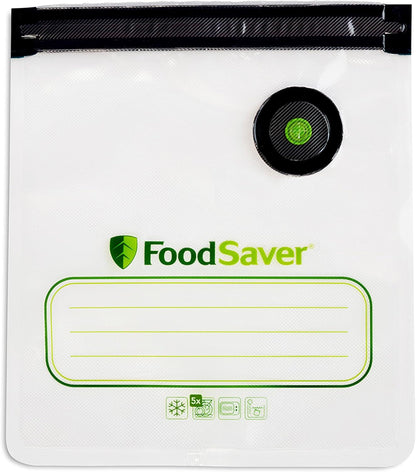Foodsaver Reusable Quart Vacuum Zipper Bags, 10 Count, Bpa-Free, Microwave Safe, Leakproof1