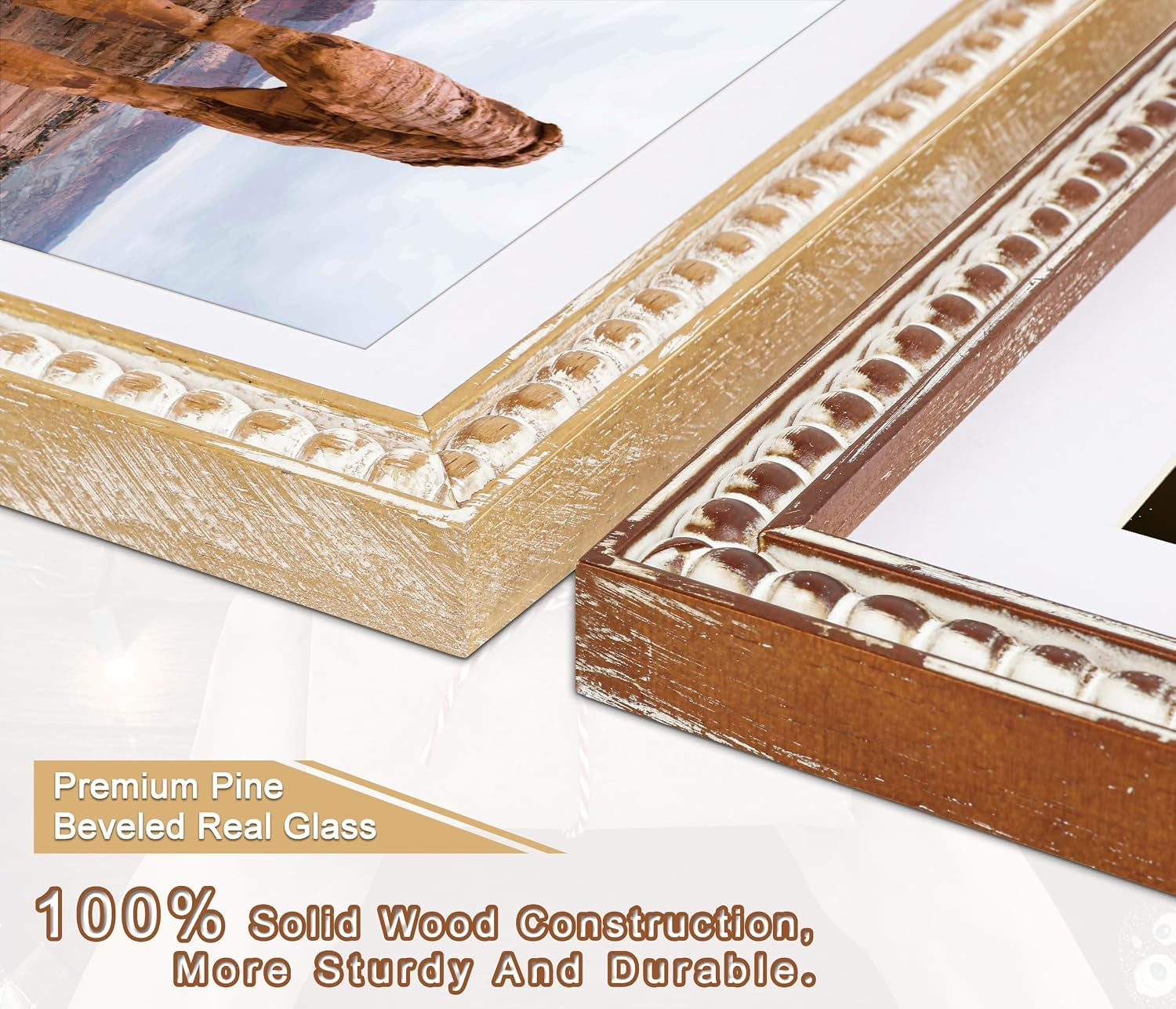 square-4x4-rustic-picture-frame-decorative-distressed-beaded-detailing-natural-pine-wood-with-real-glass-matted-to-3x3-photo-gallery-wall-and-tabletop-display-natural