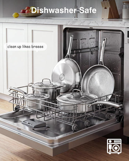 Titanium Pans for Cooking, 8+10+12-Inch Titanium Pan with Lid, Non-Stick Frying Pans, Pfas/Pfoa/Ptfe-Free, Dishwasher & Oven Safe, Compatible with Gas & Induction Cooktops6