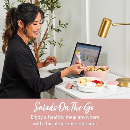Bentgo Salad Container, Lunch Bowl with 4-Compartment Toppings Tray, 54 Oz2