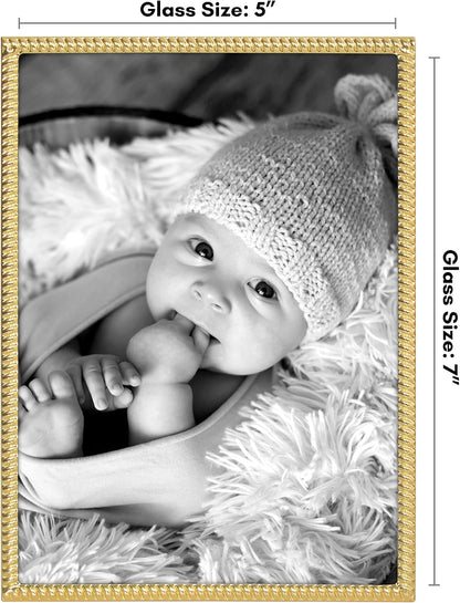 5X7 Rope Picture Frame - Metal - Gold2