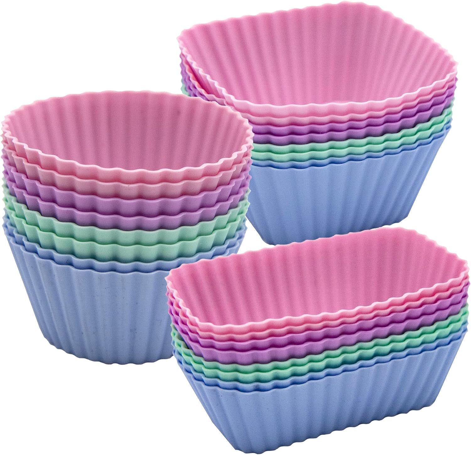 silicone-cupcake-liners-lunch-box-dividers-non-stick-silicone-muffin-cups-bento-box-accessories-for-kids-24pcs-4-color