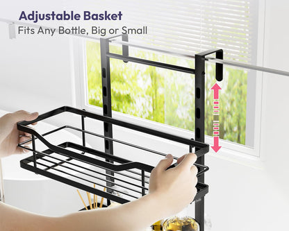 over the Door Shower Caddy - 3 Tier Adjustable Shower Organizer Hanging with Soap Holder, No Drilling Stainless Steel Bathroom Rack Hanging for Body Wash, Shampoo, Soap, Razor, Black4