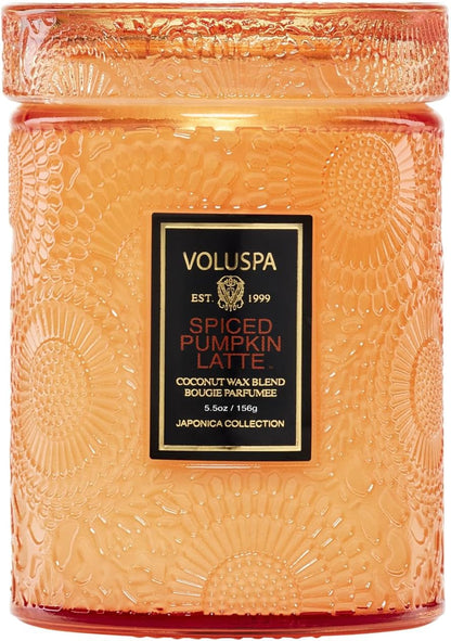 Spiced Pumpkin Latte, Small Candle Jar, 5.5 Ounce,50 Hour Burn Time, & Coconut Wax for Clean Burning,,Handcrafted in the USA1