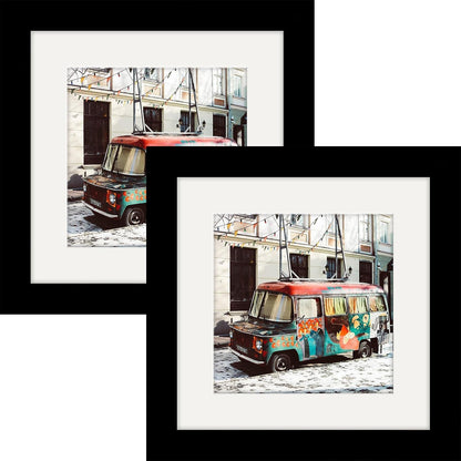 Picture Frames 6X6 Black Nature Solid Wood 2 Pack for Wall Mount and Tabletop Display1