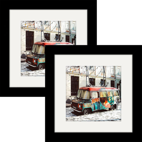 Picture Frames 6X6 Black Nature Solid Wood 2 Pack for Wall Mount and Tabletop Display1