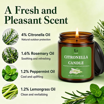 Citronella Candles Outdoor for Camping Patio Indoor Yard 7Oz 2 Pack2