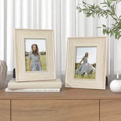 Boho 5X7 Picture Frame Rattan Photo Frame Set of 27