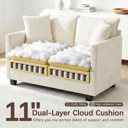 52'' Loveseat Sofa with Ottoman,Cloud Sofa Couch for Living Room3