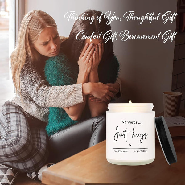 Sympathy Gifts for Loss of Loved One - No Words Just Hugs Candle7