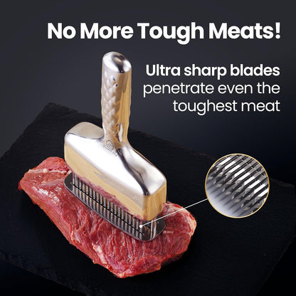 Meat Tenderizer Tool with 60 Sharp Blades & Non-Slip Handle3
