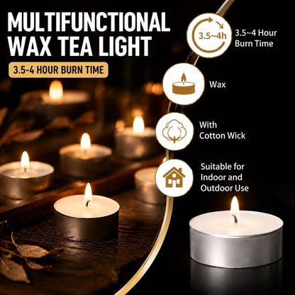 White Tea Lights Candles - Unscented Tealights, Mini Votive Candles3