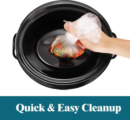 Slow Cooker Liners, 50 Cooking Bags, Oversized Disposable Pot Liner Plastic Bags for 6QT to 10QT Slow Cookers, 14 In. X 22 In.6