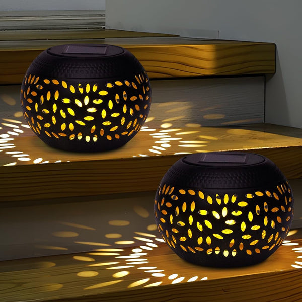 Solar Table Light Outdoor Waterproof Decorative 2Pack Solar Table Lantern1