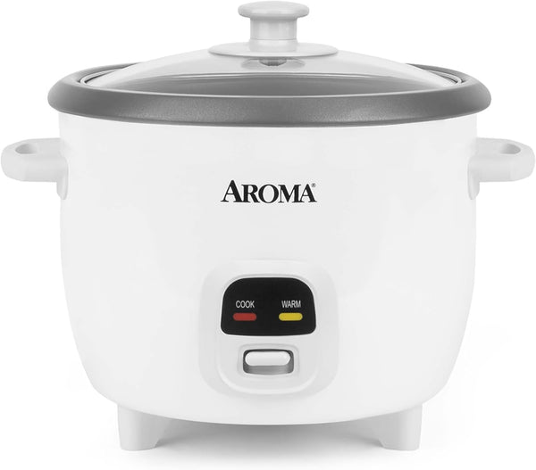 Rice Cooker, 3-Cup (Uncooked) / 6-Cup (Cooked), Small Rice Cooker, Oatmeal Cooker, Soup Maker, Auto Keep Warm, 1.5 Qt, White, ARC-393NG1