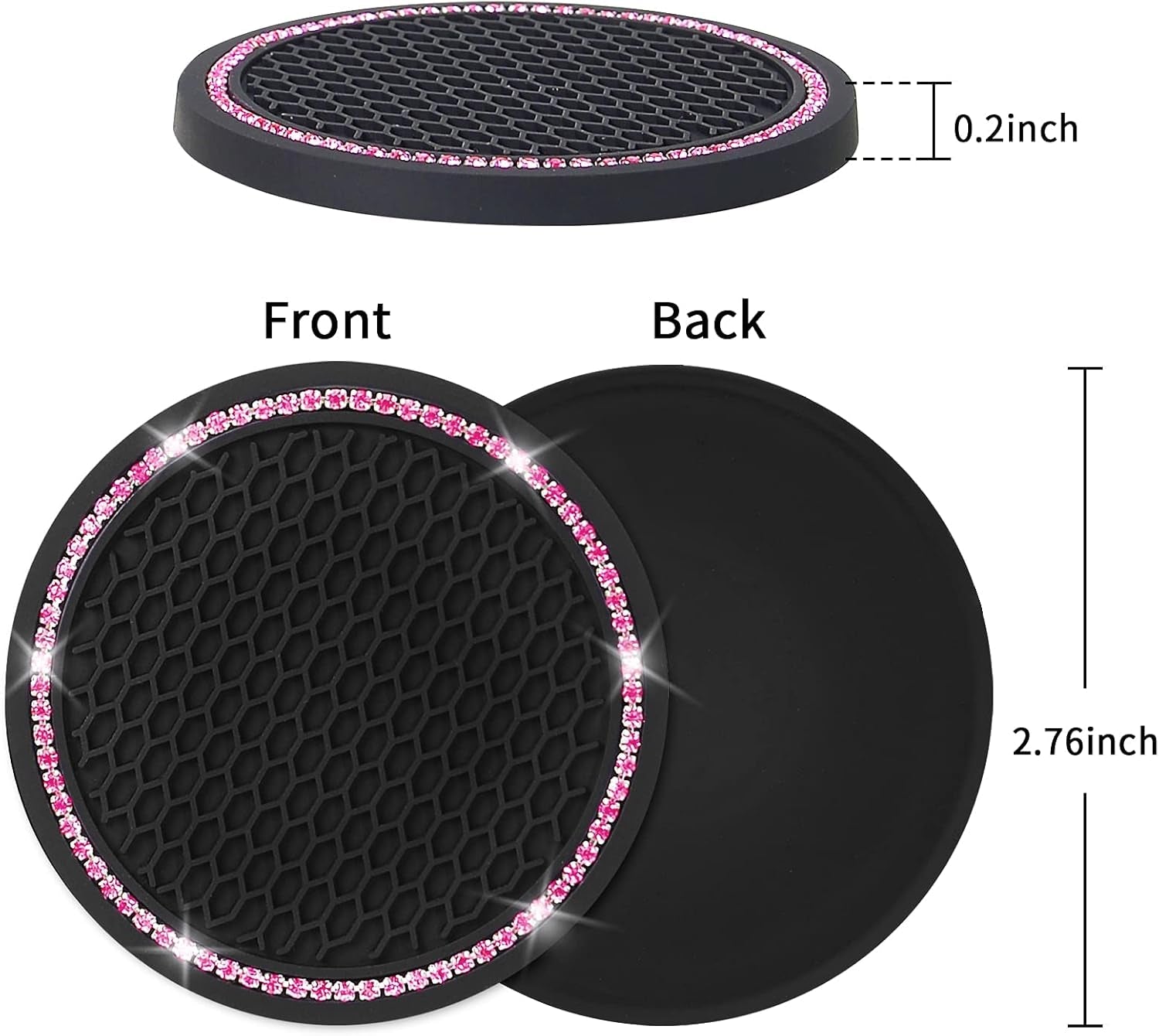 4-pack-car-coasters-universal-vehicle-bling-car-coaster-cute-rhinestone-coaster-for-cup-holders-interior-accessories-2-75-silicone-anti-slip-car-coasters-for-women-pink-crystal-circle