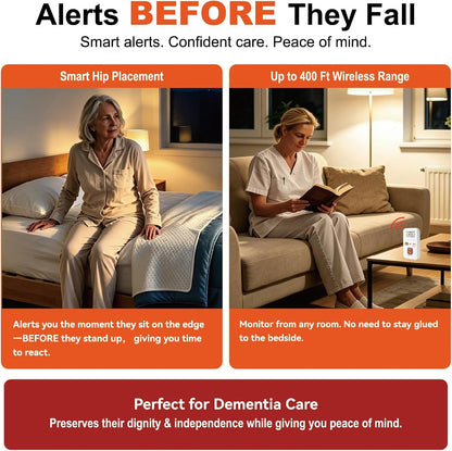 Twin Size Wireless Bed Alarms for Elderly Dementia Patients,Early Alert4