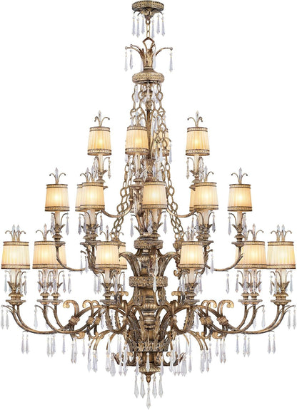 Lighting 8910-65 Chandelier with Hand Crafted Gold Dusted Glass Shades, Vintage Gold Leaf1