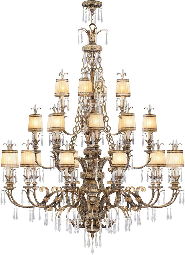 Lighting 8910-65 Chandelier with Hand Crafted Gold Dusted Glass Shades, Vintage Gold Leaf1