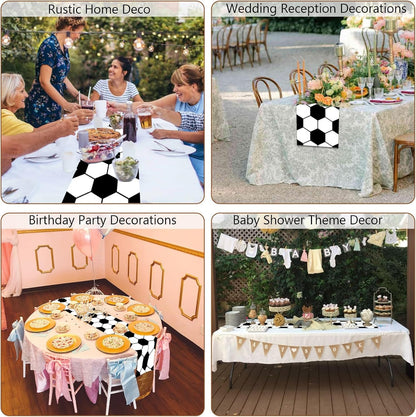 2 PCS Soccer Table Runner Black Tactical Instruction Printed Soccer Birthday Party Decoration 71 X 13'' March Sport Ball Themed Tablecloth Party Supplies for Table Kitchen Dining Room7