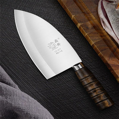 Meat Cleaver, Kitchen Knife Ultra-Sharp Fish Knife 4Cr14Mov Stainless Steel Knives Solid Wood Handle7