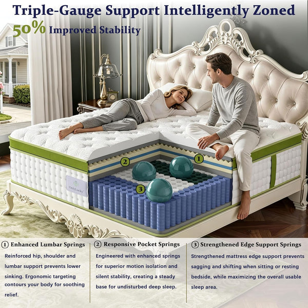 Queen Mattress 14 Inch, Hotel Hybrid Queen Size Mattress in a Box4
