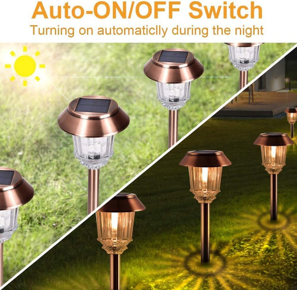 Solar Pathway Lights Outdoor - 6 Pack Solar Garden Lights, 10-40 LM Dimmable Solar Lights Outdoor Waterproof Auto On/Off IP 65 Solar Powered Landscape Lighting for Patio Walkway Driveway2
