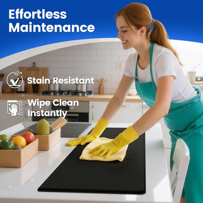 Kitchen Mats for Floor,3Pcs Cushioned Soft Kitchen Rugs | Non Slip anti Fatigue Mats for Floor,Waterproof Kitchen Sink Mat,Cushioned Standing and Comfort Mats for Office,Black6