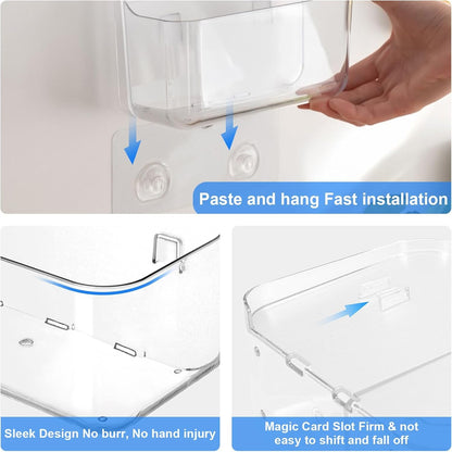 2Pc Plastic Wall Mount Organizer, Adhesive Organizer, Wall Shelves7