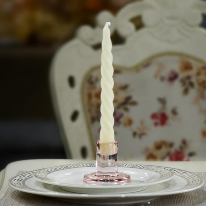 Spiral Beeswax Taper Candles, 4 Pack, 7 Inch, Dripless, off White5