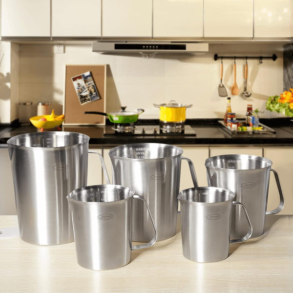 Newness Stainless Steel Measuring Cup, Metal Measuring Cup with Handle (Upgraded, 3 Marking Including Cup/Ml/Ounce Scale), 16 Ounces (0.5 Liter, 2 Cup)8