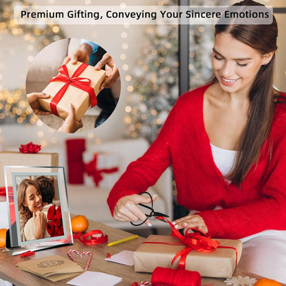 5X7 Picture Frame Set of 2, Clear Glass Photo Frames with Silver Edge, Horizontal or Vertical Display for Tabletop, Desk, Home, Office Decoration Fits 5X7 Photos Easy Photo Swap Gift Ready8